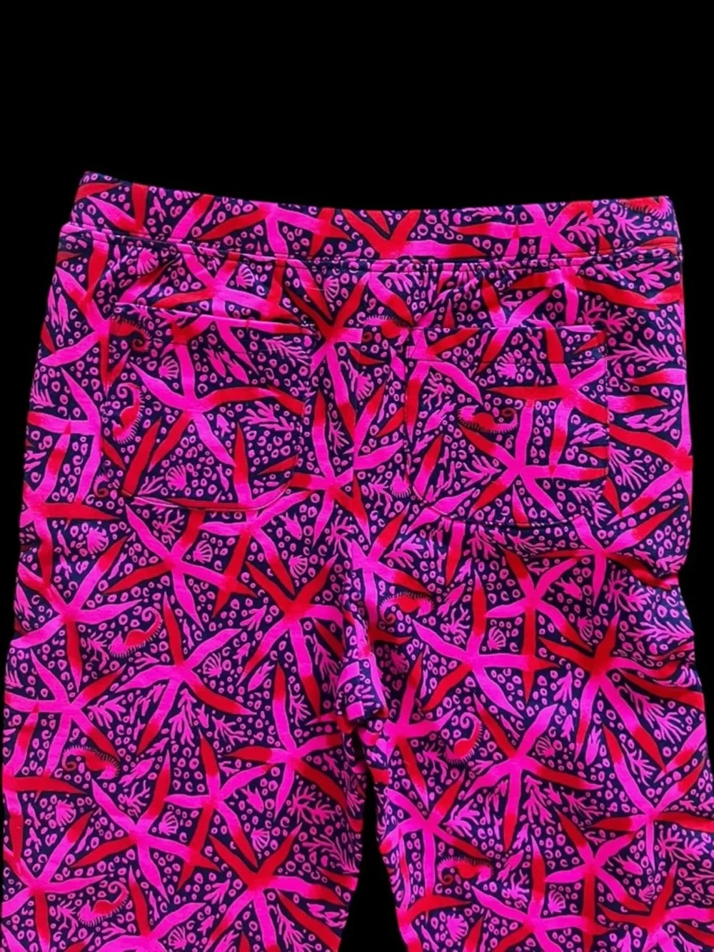 Lilly Pulitzer Mini Mallie Terry Pant in Passion Fruit Pink Star Searching Sz M